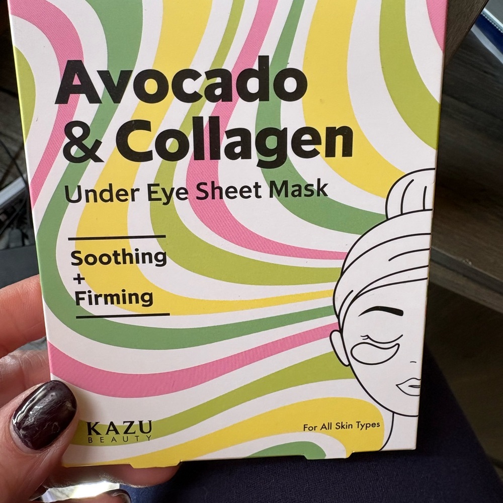 Avocado & Collagen Under Eye Sheet Mask - Green, Yellow, Pink, White